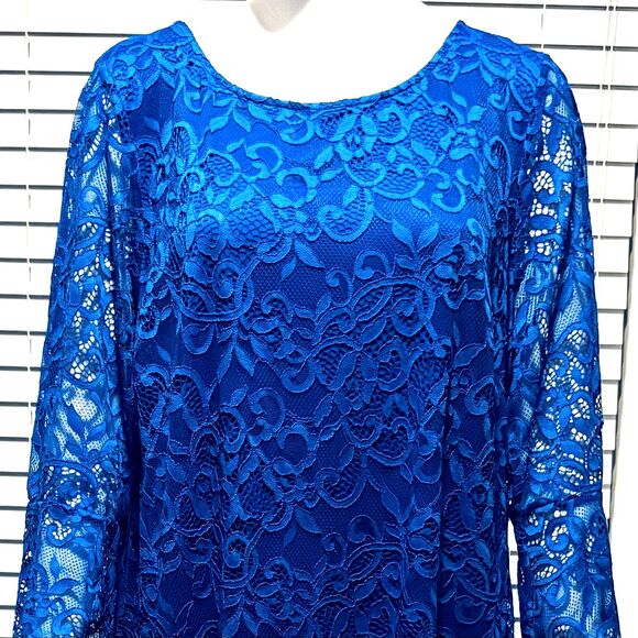 Alfani Woman, Sz 18W, Blue Formal Dress, Sheath Style, Lined, New without Tags! - Picture 3 of 12